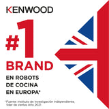Kenwood Titanium Chef Pattissier - Robot de Cocina (1400 de potencia, bol de 7 litros y batidora de vaso de cristal incluidos, 4 herramientas, pantalla tactil), Color Plata