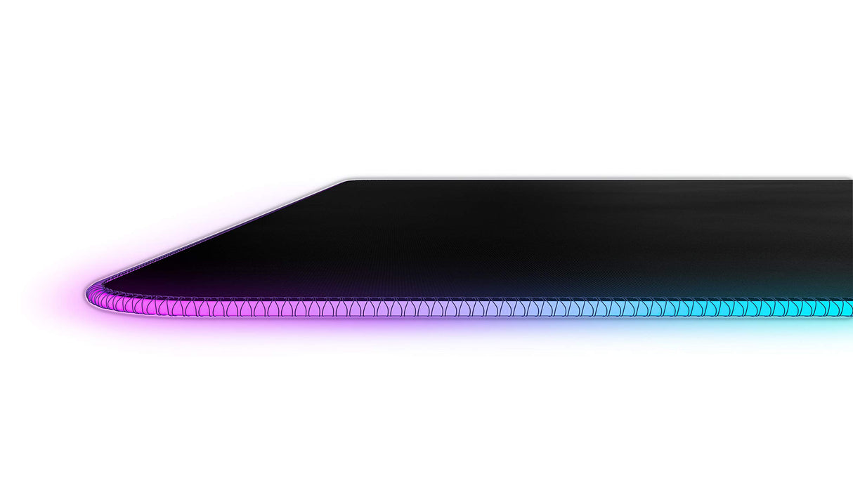SteelSeries QcK Prism 3XL - Alfombrilla de ratón para juegos - Iluminación RGB de 2 zonas - Iluminación de eventos en tiempo real - Optimizada para sensores de juego - Tamaño 3XL (1220mmx590mmx2mm)
