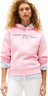 Tommy Hilfiger Hoodie Mujer con Logotipo, Rosa (Classic Pink), XXS