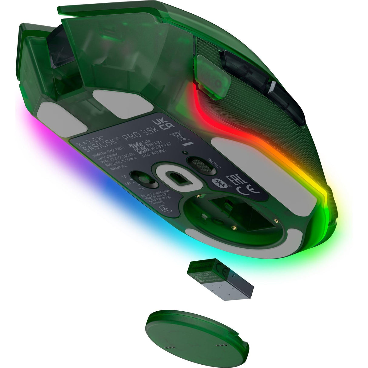 Razer Basilisk V3 Pro 35K Phantom Green Edition - Ratón de Juego RGB ergonómico inalámbrico Totalmente Personalizable (Rueda de 4 direcciones, Sensor 35K dpi, 13 Botones) Phantom Green