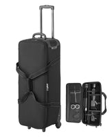 VEVOR Estuche con Ruedas para Equipo de Estudio 91 x 30 x 35,5 cm, Bolsa con Ruedas para Cámara, Correas, Asa Acolchada en el Compartimento para Soportes de Iluminación, Trípodes y Telescopios, Negro