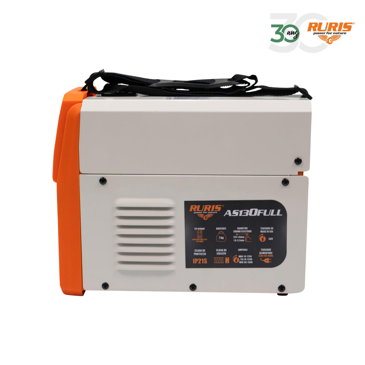 RURIS AS130FULL Welding Machine MMA/MIG/TIG + Accesorios: Mask, Hammer/Brush, Electrodos, Magnet, Gloves, Solar Welding Helmet, Apron, 0,8 mm Welding Wire.