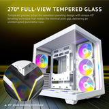 Antec C5 ARGB Blanco, Ventiladores ARGB PWM de 7 x 120 mm incluidos, hasta 10 Ventiladores simultáneamente, Puerto Tipo C 3.2 Gen 2, Paneles Frontales y Laterales de Vidrio Templado sin Costuras,