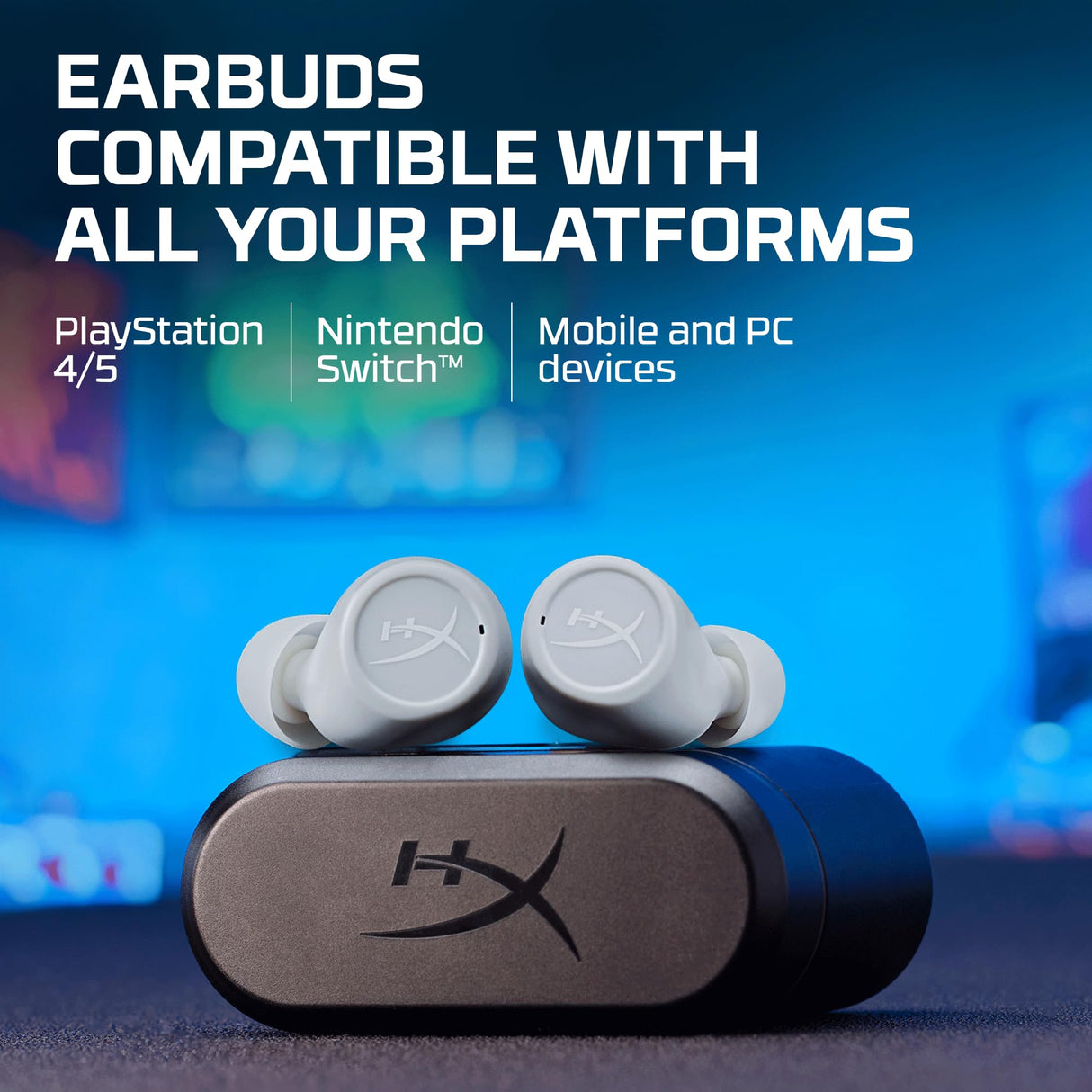 HyperX Cirro Buds Pro - Auriculares gaming true wireless, inalámbricos con ANC, bluetooth 5.2, baja latencia, batería 35h, color arena