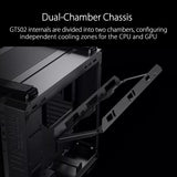 ASUS TUF Gaming GT502 Plus Black - Chasis Gaming ATX (diseño de Doble cámara, Zonas de refrigeración Independientes, Paneles Laterales sin Herramientas, USB 3.2 Gen 2 Tipo-C, Ventiladores ARGB)