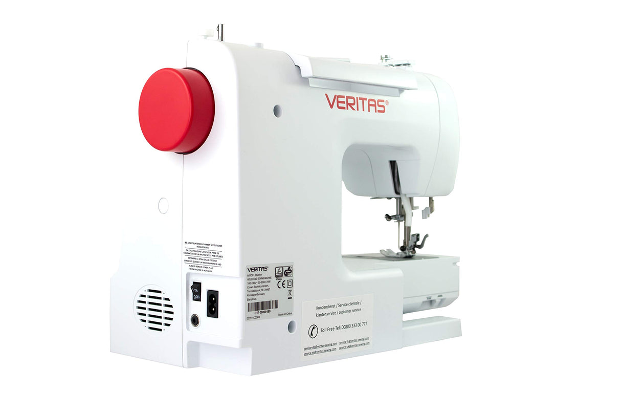 VERITAS Máquina de coser Rubina I Máquina de coser digital para ordenador, 100 programas de puntada, tensión de hilo automático y ayuda para enhebrar, cortahilos, longitud de puntada ajustable,
