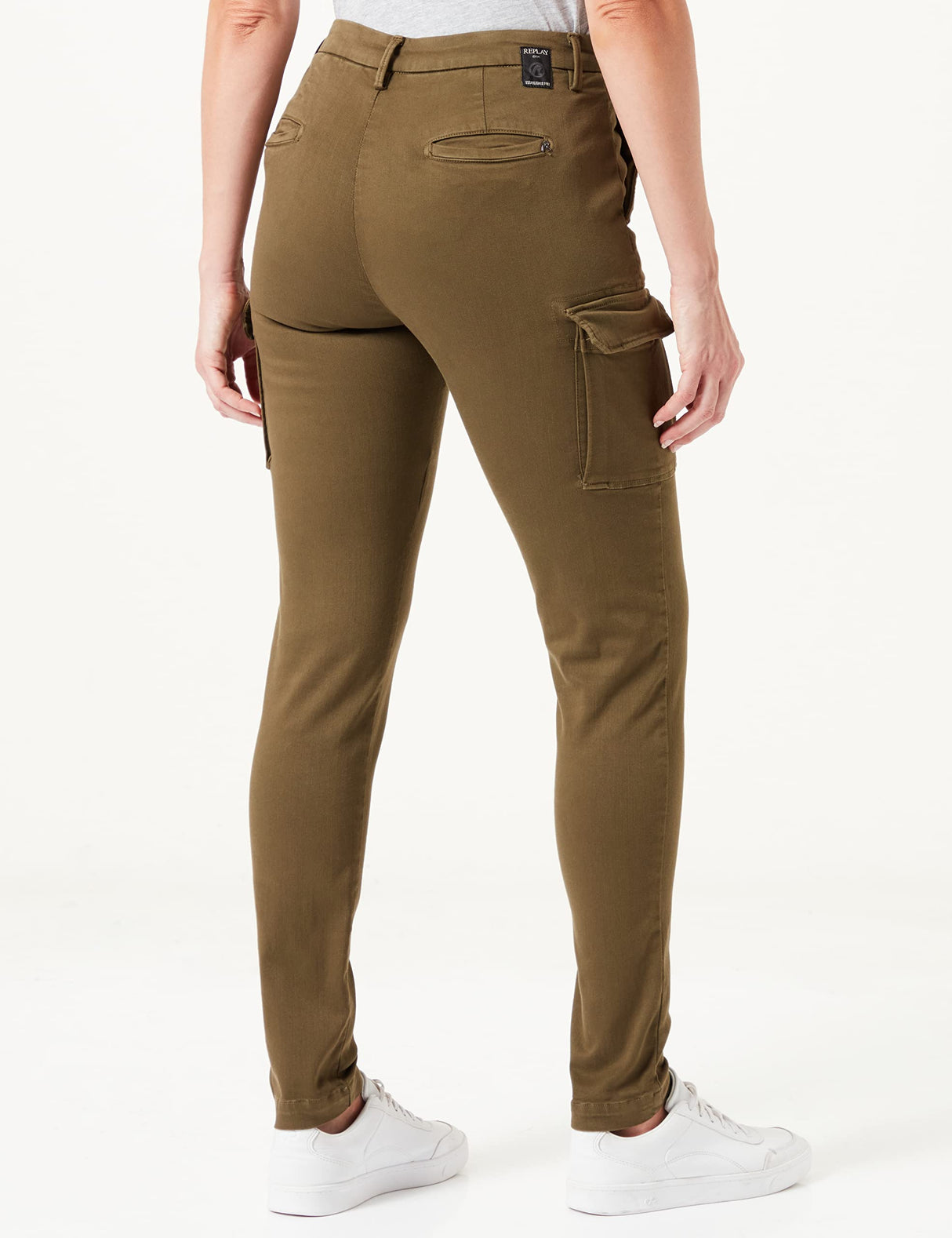 REPLAY Lailah Jeans, 238 Verde Militar, 28W x 30L para Mujer