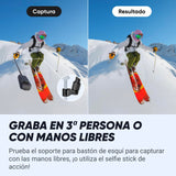 Insta360 X4 Paquete de Esquí - Cámara de acción Impermeable 8K 360, Vídeo 4K Gran Angular, Efecto Selfie Stick Invisible, Protectores de Lente Extraíbles, 135 Min Batería, Edición IA