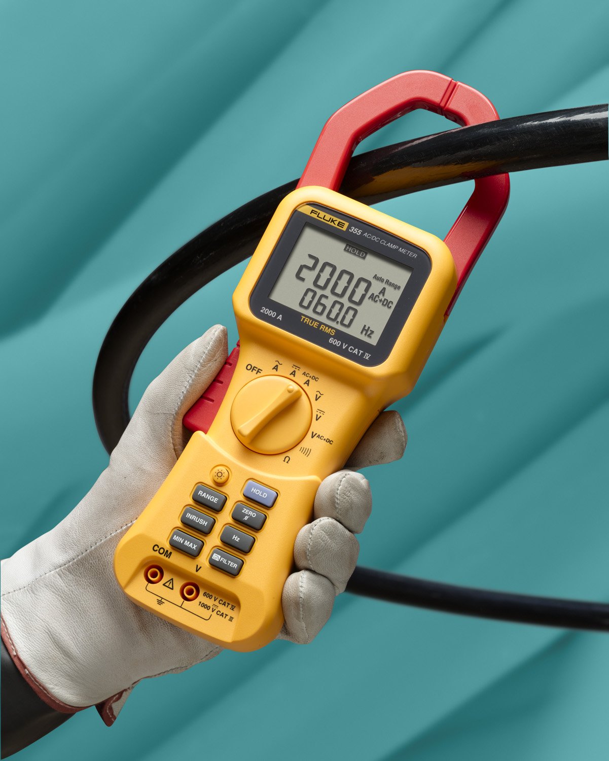 Pinza Amperimétrica TRMS 2000 A, CA/CC 1000V, frecuencia e impedancia