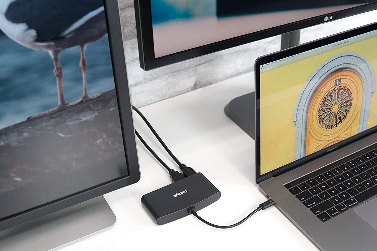 CalDigit Thunderbolt 3 Mini Dock (HDMI 2.0) - Portátil, Alimentado por Bus, 40 GB, Dual 4 K a 60 Hz, USB 3.0 y 2.0, GbE LAN. Compatible con Thunderbolt 3 Mac y PC (Dual HDMI 2.0)
