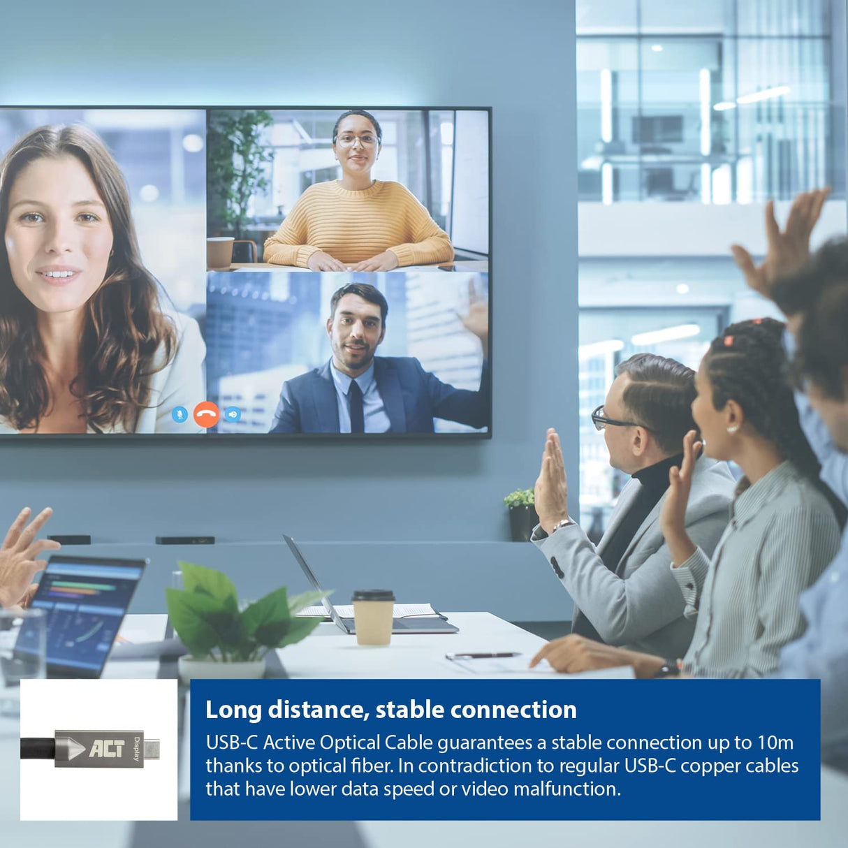 ACT Cable óptico activo USB C (AOC) de 5 m, cable de video USB C USB 3.2 Gen2, 10 Gbps de alta velocidad, cable activo de fibra óptica USB C, para videoconferencias, Smartboard - AK4305