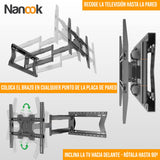 Nanook 2080 Soporte de Pared de Brazo Largo para televisores de 32 a 75 Pulgadas, Extensión Extra Larga de hasta 80 cm, Soporte de TV Que Permite Movimiento Completo, Soporta un Peso de hasta 60 kg