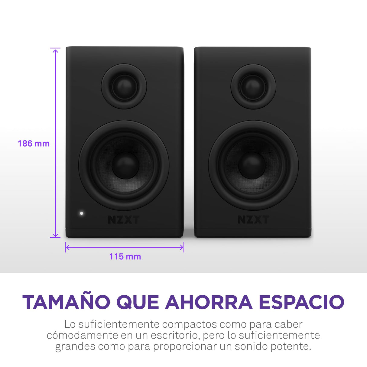 NZXT Relay Altavoces de sobremesa para PC Gaming - AP-SPKB2-EU - Sonido de Rango Completo - 80 vatios - Alto Rango dinámico - Tweeters de cúpula de Seda - Woofers de Fibra de Vidrio - Negro