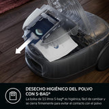 AEG Aspiradora de Trineo Con Bolsa AB61C2DBS, 850W, Filtro HEPA, Capacidad 3,5 L, Radio de Acción 12m, Ruedas XL, Cepillo Parketto, Boquilla 3 en 1, Incluye 1 bolsa, Azul
