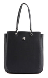 Tommy Hilfiger Mujer Bolso Tote TH Emblem Work Tote con Cremallera, Negro (Black), Talla Única