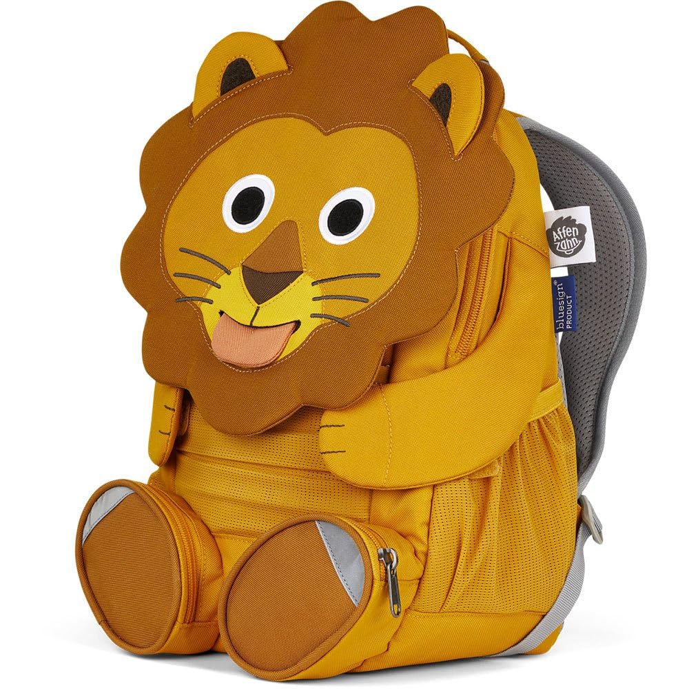 Affenzahn Gran Amigo Mochila, León-Amarillo, Talla única Unisex niños