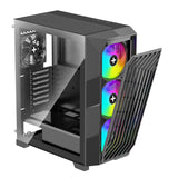 Xilence Xilent Breeze II X812.ARGB - Carcasa para Ordenador de Videojuegos (3 Ventiladores ARGB de 120 mm, 1 Ventilador PWM de 120 mm, Carcasa para Torre ATX, Panel Lateral de Cristal, Elegante Malla