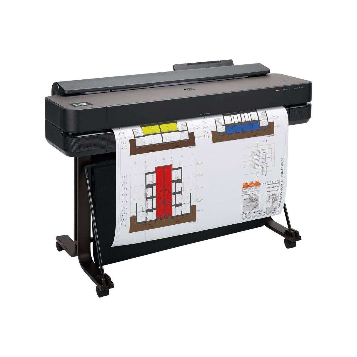 HP DesignJet T630 de 91 cm (5HB11D), Impresora de Gran Formato, Plotter, Estándar A4-A0, 76 Impresiones A1/h, Wi-Fi, Ethernet, USB, 2400x1200 dpi, Metal Reciclado, Garantía de 1 Año, HP Click, Negro