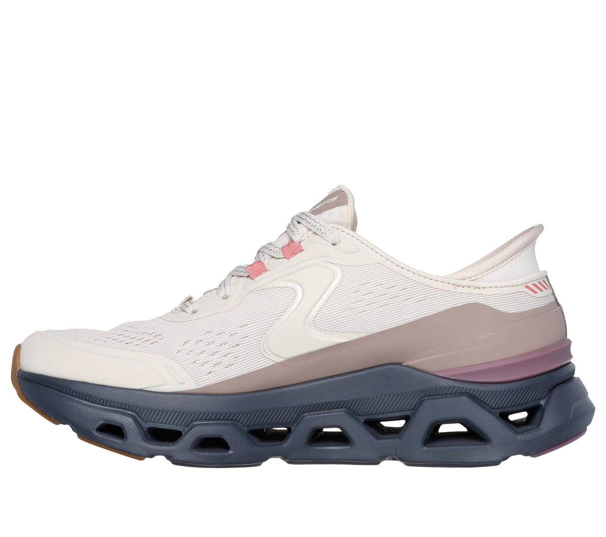 Skechers Glide-Step Altus, Zapatillas Mujer, Natural Synthetic/Mesh/Gray Trim, 41 EU