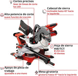 Einhell ‌Tronzadora-ingletadora con batería TE-SM 36/10 L Li-Solo Power X-Change (36V, hoja de sierra 254 mm, 3800 rpm, función de tracción suave, láser de línea de corte, sin batería)