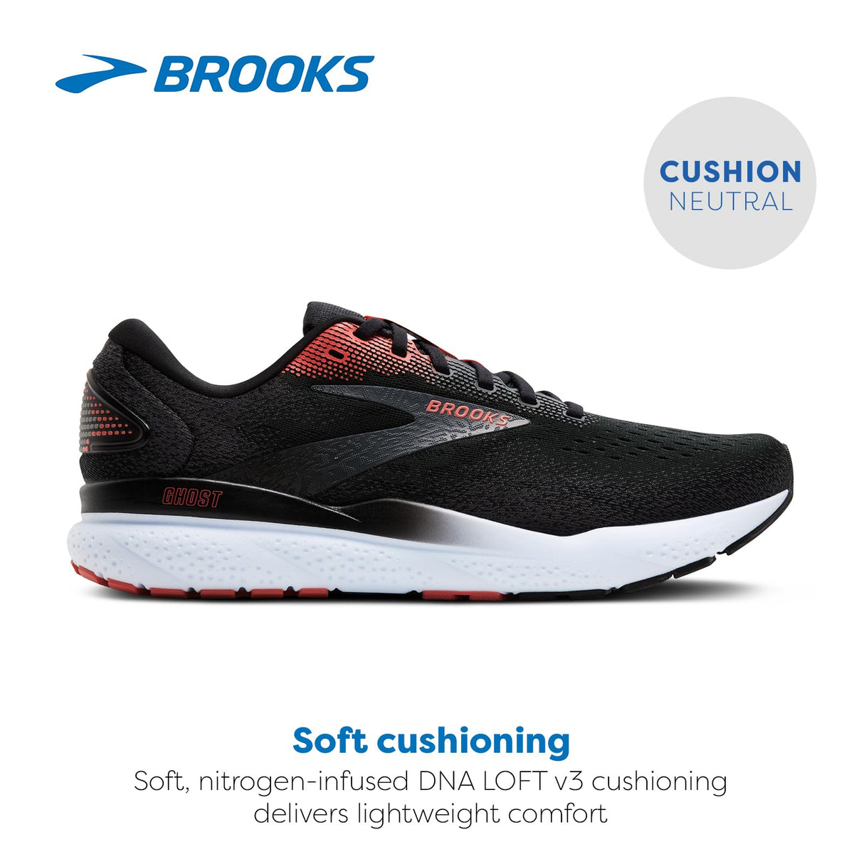 BROOKS 1104181D066 Ghost 16 Hombre Black/Ebony/Burnt Sienna EU 45
