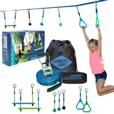 Schildkröt Jungle Line, Juego de Circuito de Escalada para Niños y Adultos, 11 Metros, Carrera Ninja al Aire Libre, 7 Obstáculos Robustos