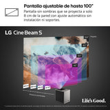 LG PU615U - Proyector CineBeam S, 4K UHD, 40 hasta 100", Smart TV con webOS, Tiro Ultra Corto, Láser RGB 500 Lúmenes, Dolby Atmos, HDMI eARC y USB-C