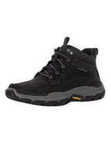Skechers Respected Boswell, Botas Hombre, Black Leather W/ Synthetic, 45 EU
