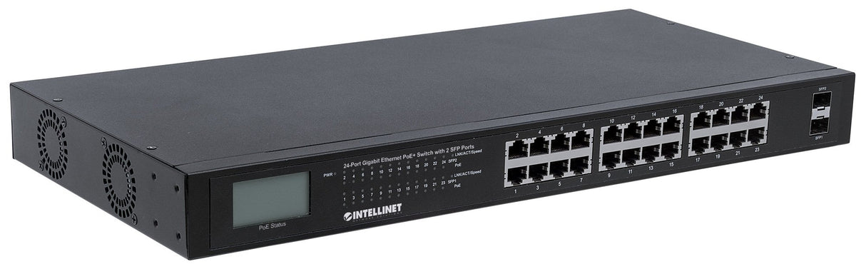 Intellinet PoE+ Switch 24-Port GIGABIT MIT 2 SFP-Ports 370W