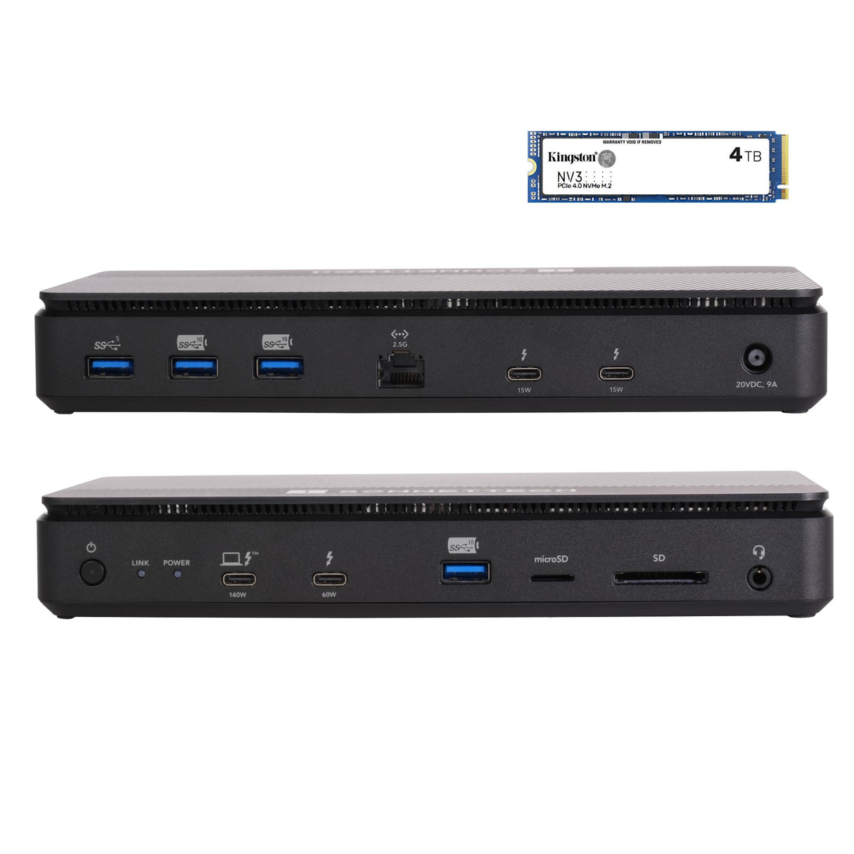Sonnet Echo 13 Thunderbolt 5 [4TB] SSD Dock-AlmacenamientoNVMe 6000MB/sintegrado, 4 Puertos Thunderbolt 5, 4 USB-A, 2.5Gb Ethernet, Pantalla 8K-Mac,Windows, Chromebook, iPad Pro