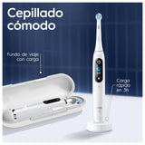 Oral-B iO 9 Cepillo de Dientes Eléctrico con Mango Recargable, 3 Cabezales y Estuche de Viaje con Cargador, Diseñado por Braun, Regalos Originales para Mujer y Hombre - Blanco