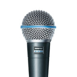 Shure Beta 58A Micrófono Vocal dinámico supercardioide de un Solo Elemento para Escenario y Estudio, Incluye Adaptador de Soporte Ajustable A25D, Adaptador de Rosca de 5/8 a 3/8