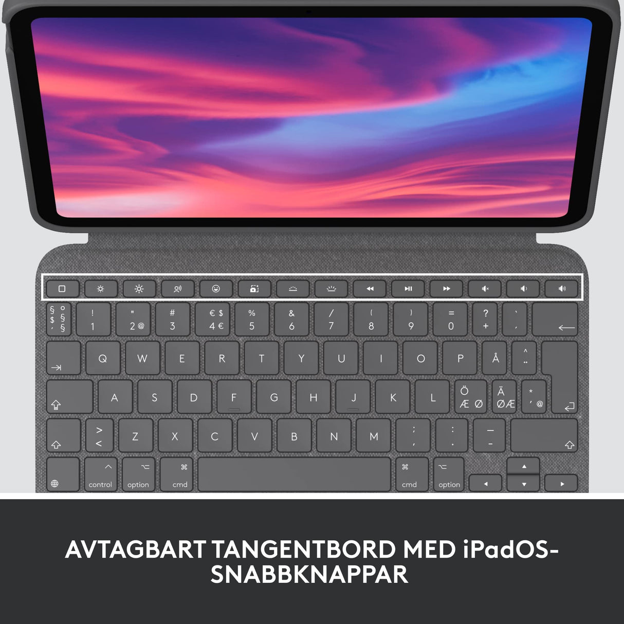 Logitech Funda Combo Touch con teclado desmontable para iPad (7.ª, 8.ª, 9.ª y 10.ª generación y iPadOS 13.4 o posterior), diseño PAN Nordic, color grafito