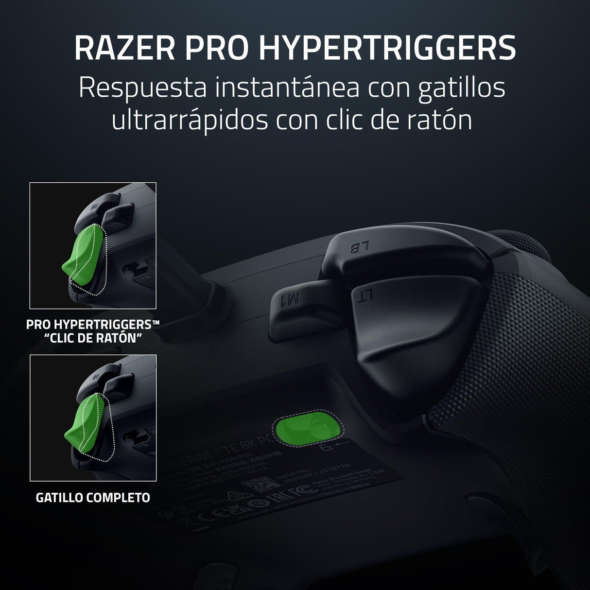Razer Wolverine V3 Tournament Edition 8K PC - Mando de esports con cable para PC (8K Hz HyperPolling, Palancas de mando TMR con cubiertas intercambiables) Negro
