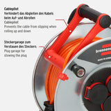 Brennenstuhl Garant S V2 IP44 - Carrete de cable para exteriores (50 m, fabricado en Alemania, cable negro, chapa de acero, uso a corto plazo en exteriores)