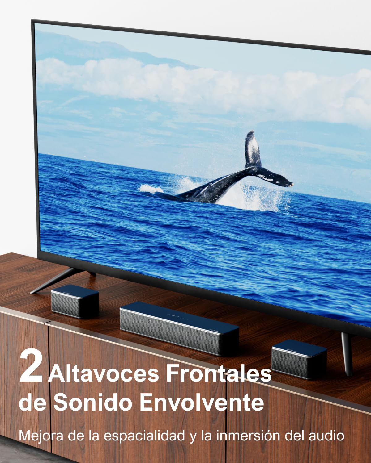 ULTIMEA 7.1 Barra de Sonido Surround Virtual, 8 Altoparlantes de Alto Rendimiento, Subwoofer Inalámbrico de 6.5", con Control a través de App, Sistema de Audio para Home Cinema, Poseidon D70