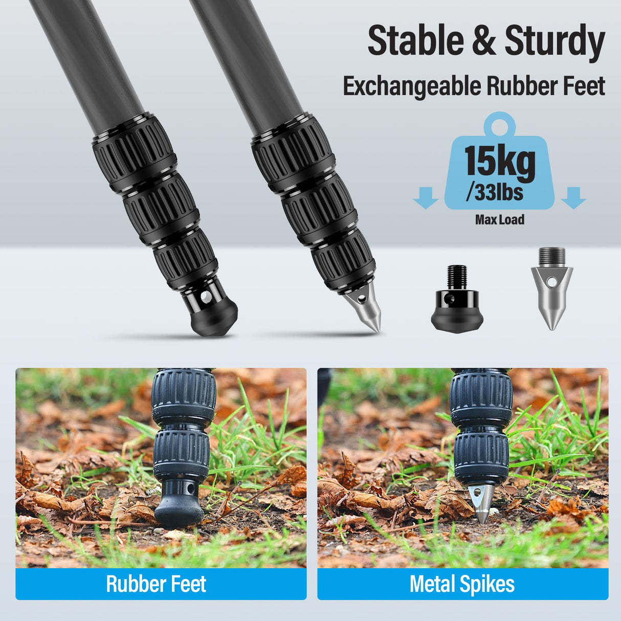 SIRUI AM-284 Profesional Carbono Fibra Travel Viaje tripode trípode Tripod para Camara cámara Reflex fotografia,Altura 7–117.5 cm,Carga Máxima 15 kg,4 Secciones de Patas, Bloqueo de Patas Giratorio