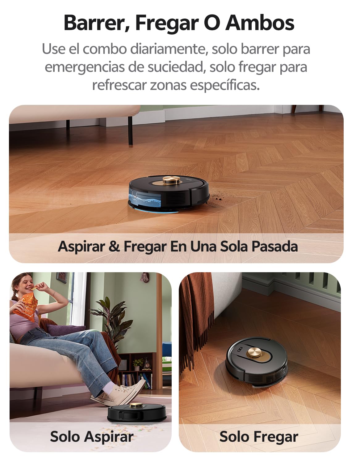Vexilar W9 Robot Aspirador y Fregasuelos,Potente Succión de 5000Pa, Robot Aspirador con Navegación Láser, Mapa Inteligente Multicapa, Larga Autonomía, Adecuado para Suelo, Alfombras, Pelo de Mascotas