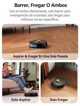 Vexilar W9 Robot Aspirador y Fregasuelos,Potente Succión de 5000Pa, Robot Aspirador con Navegación Láser, Mapa Inteligente Multicapa, Larga Autonomía, Adecuado para Suelo, Alfombras, Pelo de Mascotas