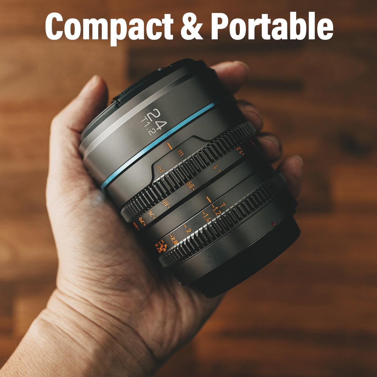 SIRUI Night Walker 24mm Lente de Cine con Enfoque Manual, Lente de Gran Apertura T1.2 con Montura S35 de M4/3 Montura, para BMPCC4K, GH5II, GH6, Z CAM (MS24M-G, MFT Montura, Gris)