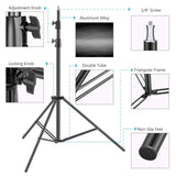 NEEWER Soportes Luz 3m Acolchado Resorte Pro Tarea Pesada Collares de Bloqueo de Metal Juego de 2 (Acabado Negro) con Bolsa de Transporte y Saco de Arena para Fotografía Video