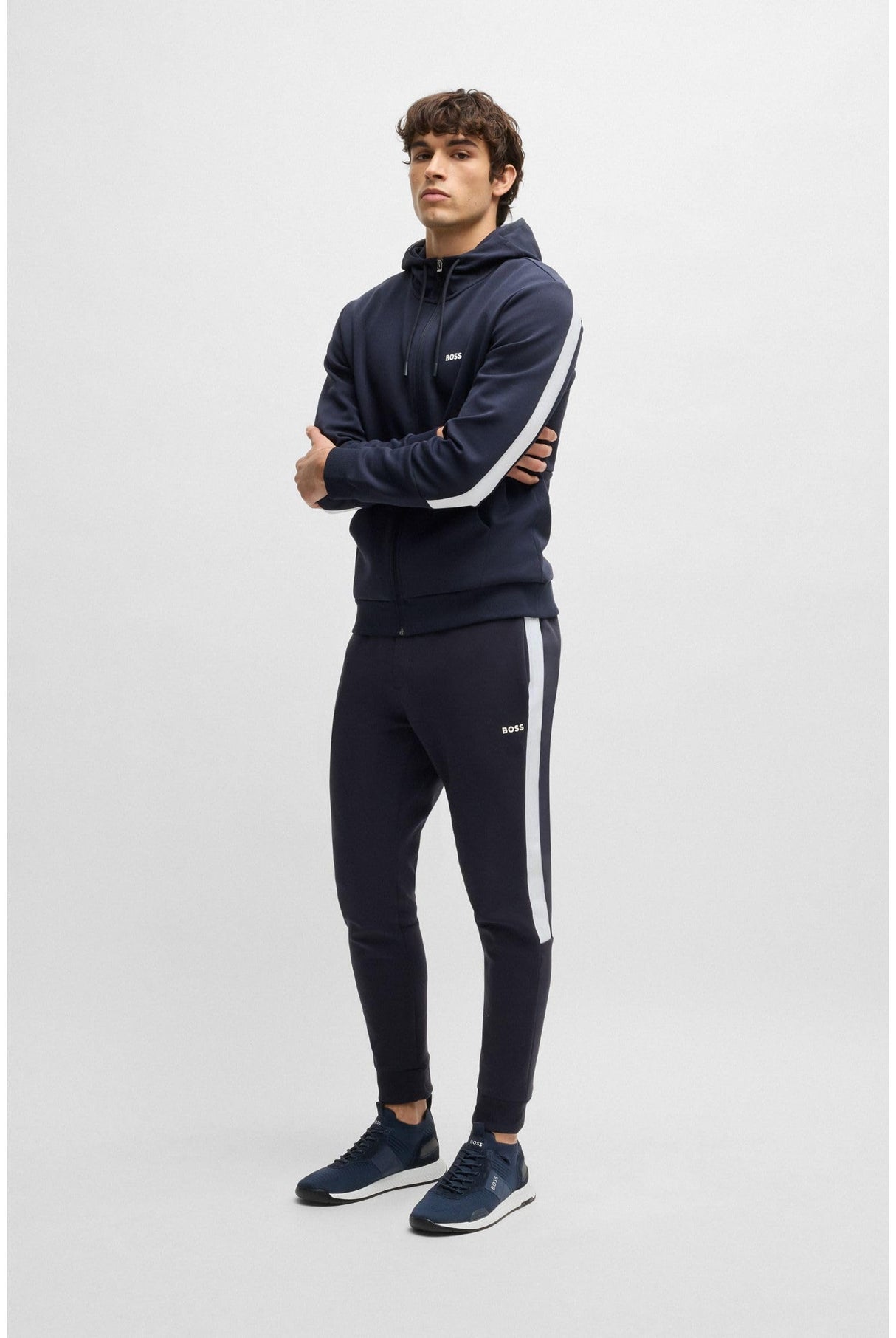 BOSS Hombres Titanium_Runn_knst_N Sneaker Azul 43 EU