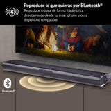 LG SQC4R - Barra de Sonido Inteligente, 220W, 2.1 Canales, Sonido Envolvente Dolby Digital con Bajos Potentes, Amplia Conectividad, HDMI, Bluetooth, USB, Entrada Óptica y App Android/iOS, color Negro