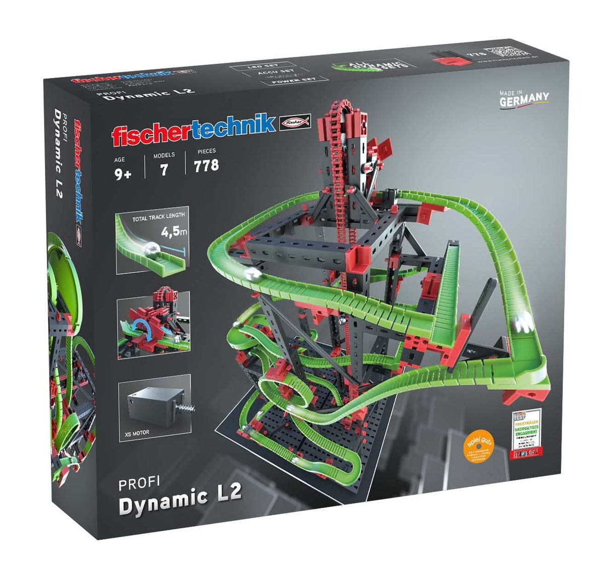 fischertechnik circuito de canicas Dynamic L2, 536621 – kit de construcción para niños, juguete educativo a partir de 9 años
