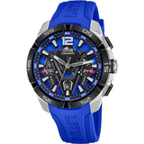 Lotus Reloj Hombre 18944/4 Vortex Caja de Acero Inoxidable 316l Plateado Correa de Caucho Azul