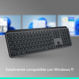 Logitech MX Keys S Teclado inalámbrico, Perfil Bajo, Escritura Fluida Precisa Silenciosa, Teclas Programables, Iluminación, Bluetooth, Carga USBC, QWERTYEspañol