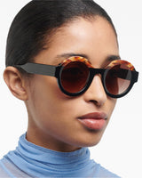 GIGI STUDIOS - Gafas de sol Redondas color Negro - Mujer - LAURA 6454/12