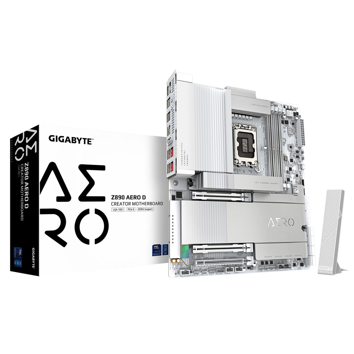 GIGABYTE Z890 Aero D Placa Base - Compatible con CPUs Intel Core Ultra (Serie 2), VRM de 16+1+2 Fases, hasta 9500MHz DDR5 (OC), PCIe 5.0 M.2, Wi-Fi 7, Thunderbolt 5