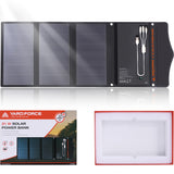 Yard Force Cargador Solar portátil de 21 W con 2 Puertos USB, batería incorporada de 13000 mAh, para Cargar Dispositivos USBiPhone, Android, MacBook, LX PB21, Negro