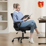 Sweetcrispy Silla de Oficina ergonómica, de Escritorio con Soporte Lumbar, reposabrazos Ajustables, Regulable en Altura, Adecuada para Dormitorio